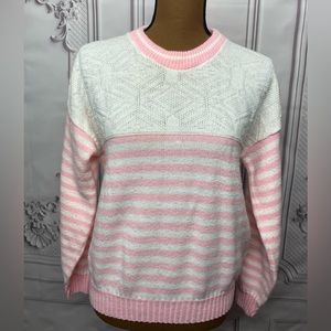 Vintage Pink Striped Sweater - image 1